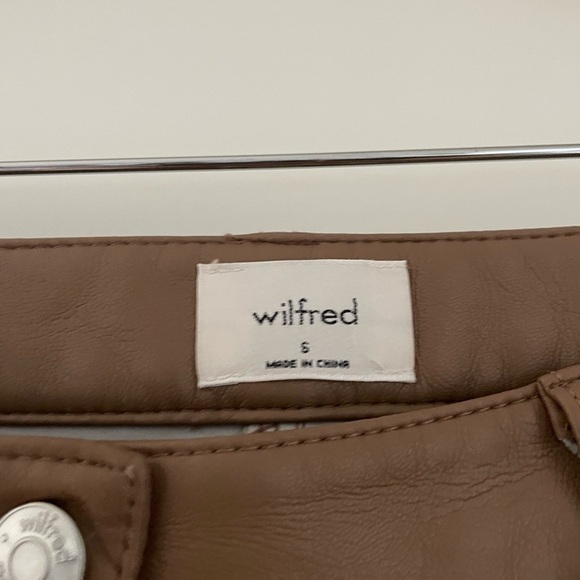 Aritzia Wilfred The Melina Pant High Waisted Vegan Leather Pants Constant Camel - Picture 12 of 13